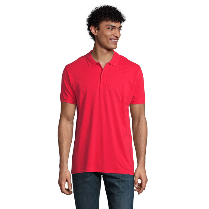 Polo homme coton bio personnalisé 170g - PLANET Rouge 1